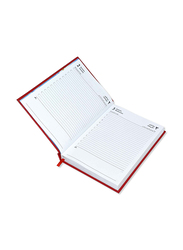 FIS 2024 Arabic/English 1 Side Padded Cover Diary, 384 Sheets, 60 GSM, A5 Size, FSDI18AE24RE, Red