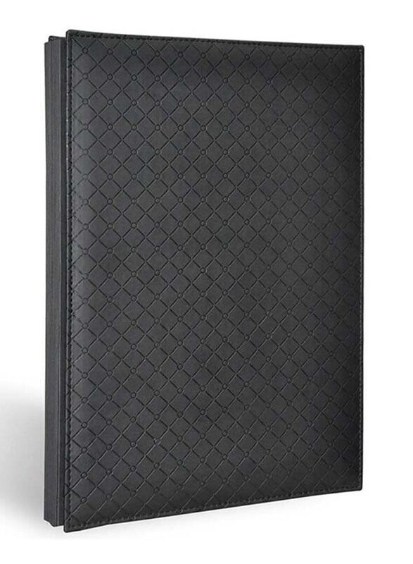 

FIS Italian PU Material Cover Signature Book with Gift Box, 240 x 340mm, 18 Sheets, FSCL18BKD2, Black