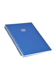FIS Manuscript Notebook Set with Spiral Binding, 5mm Square, 2 Quire, 5 x 96 Sheets, 9 x 7 inch Size, FSMN972Q5MSB, Blue