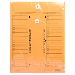 FIS Interdepartmental Envelopes, Size 13"x10"(330.2x254mm), Easy Closure String Tie, Packet of 12 Pieces, Orange Color-FSEV10X13HP12