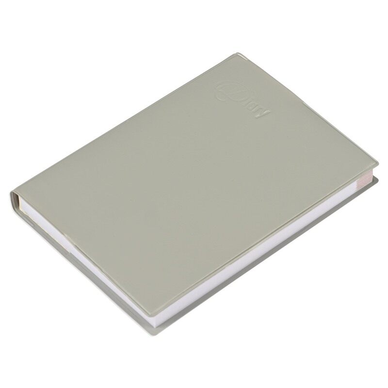 

FIS 2025 Pocket Diary, PVC Materials, Soft Jacket Cover, 2 Days a Page, Size 75x105mm, English ,60gsm White Paper, Grey Color-FSDI09E25GY