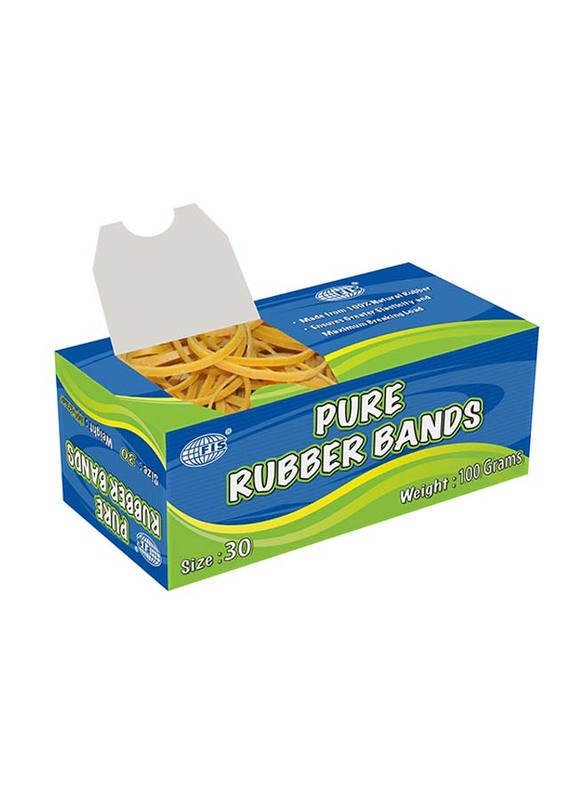 FIS Pure Rubber Bands, Size 30, 12 Pieces, Yellow