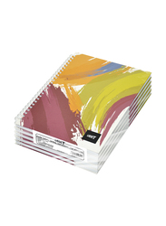 Light 5-Piece Spiral Hard Cover Notebook, Single Line, 100 Sheets, A5 Size, LINBSA51804, Multicolour