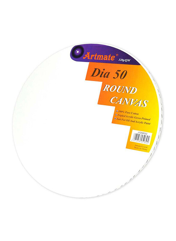 

Artmate Round Shape Canvas, 50cm, JIGNR50, White