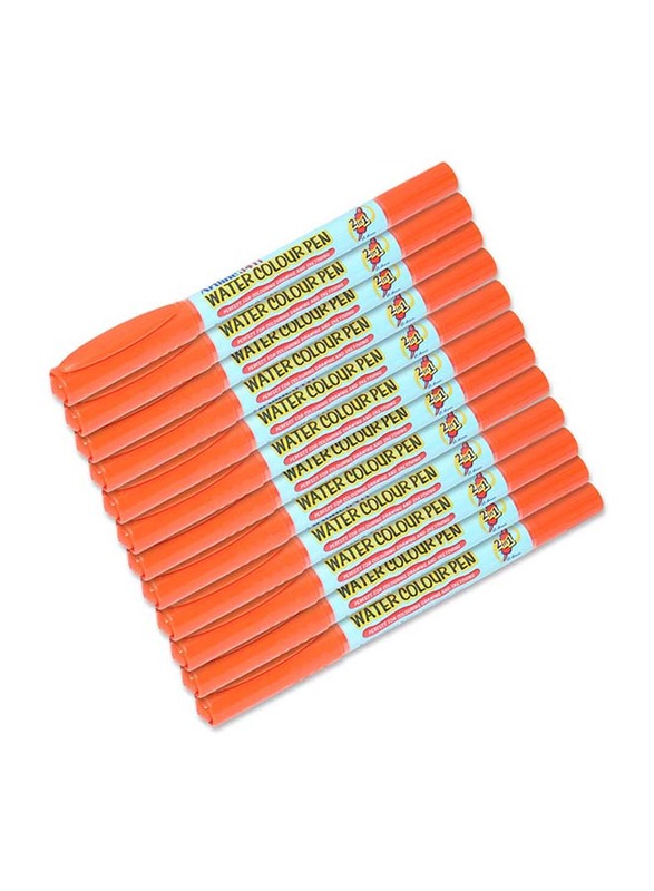 آرتلاين مجموعة أقلام تلوين مائية مزدوجة 341T من 12 قطعة ، 1.0-0.4 مم برتقالي