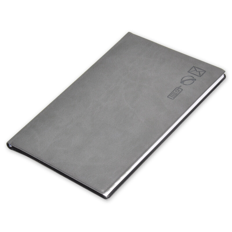 

FIS English Address Book with UV Coated, 148 x 210mm, 50 Sheets, A5 Size, FSADUVA5EGY, Grey