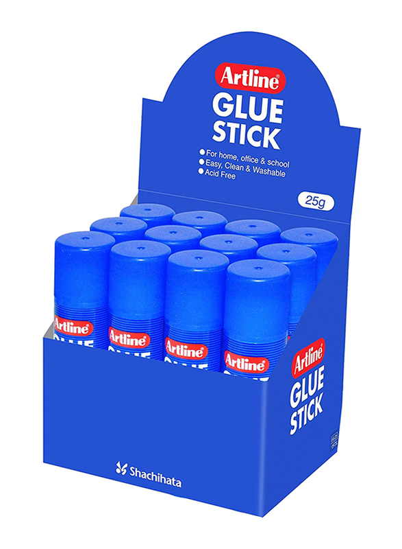 Artline Glue Stick 25g, 12 Pieces, White