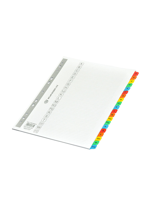 FIS Mylar File Divider with Index & A-Z Division, A4 Size, Multicolour