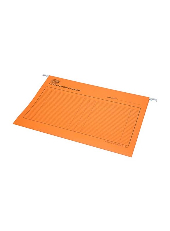 FIS 160GSM Colored Hanging Files, 50 Pieces, FSHF160PAOR, Orange
