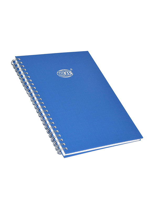 FIS Manuscript Notebook Set with Spiral Binding, 5mm Square Lines, 2 Quire, 5-Piece x 96 Sheets, A5 Size, FSMNA52Q5MSB, Blue