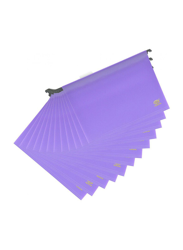 

FIS PP Hanging Files with Indicator, 260 x 365mm, 12 Pieces, FSHF01PU, Purple