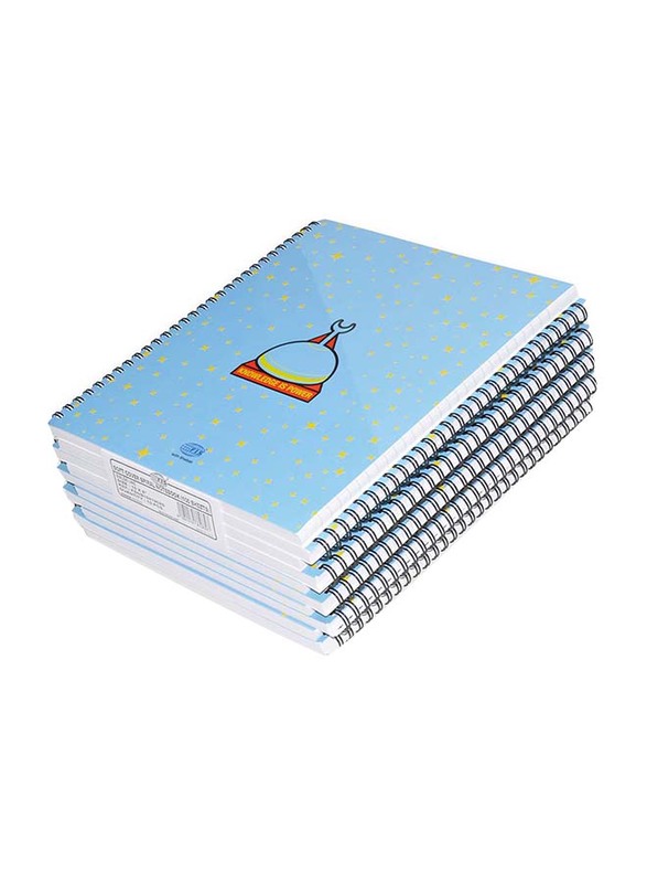 FIS Spiral Soft Cover Single Line Notebook Set, 10 x 8 inch, 10 Piece x 100 Sheets, FSNB1081908S, Light Blue