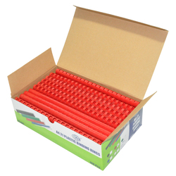FIS 16mm Plastic Binding Rings, 130 Sheets Capacity, 100 Pieces, FSBD16RE, Red