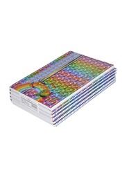 FIS Spiral Soft Cover Notebook Set, 5mm Square, 10 Piece x 80 Sheets, A4 Size, FSNB5A480NL4, Multicolour