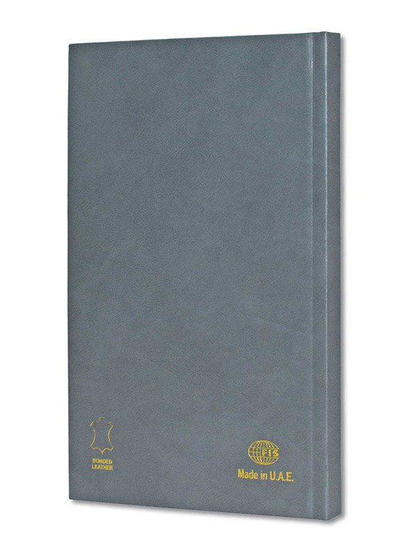 FIS Italian Ivory Paper Notebook with Bonded Leather, 196 Pages, 70 GSM, A5 Size, FSNB1SA5IVBL, Grey