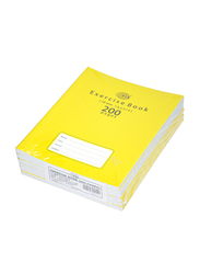 FIS Exercise Note Books, 10mm Square with Left Margin, 200 Pages, 6 Pieces, FSEBSQ10200N, Yellow