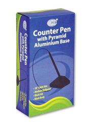 FIS Counter Pen with Pyramid Aluminum Base, FSBP-01, Black