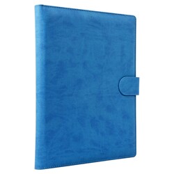 FIS Executive Folder, Italian PU Materials, Size (245x320mm), A4 Size Ivory Writing Pad, 2 Sides Sponge, Round Corner with Magnetic Lock, Blue Color-FSGT2535PURBL