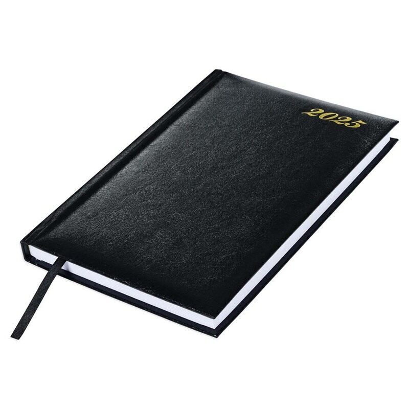 

FIS 2025 Diary, 1 Side Padded Vinyl Material, Saturday & Sunday Combined, A5 Size(14.8x21cm), English, Black Color-FSDI92EN25BK