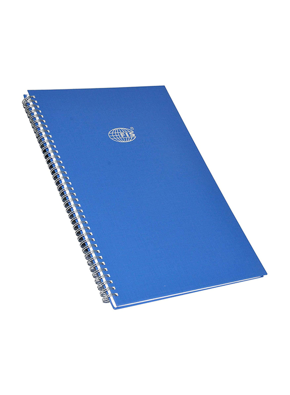 FIS Manuscript Notebook Set with Spiral Binding, 5mm Single Ruled, 2 Quire, 5 x 96 Sheets, FSMNFS2QSB, Blue