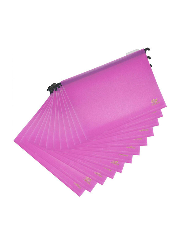 

FIS PP Hanging Files with Indicator, 260 x 365mm, 12 Pieces, FSHF01ROSE, Pink