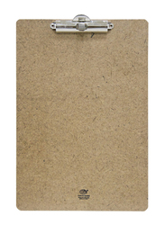 FIS Wooden Clip Board with Smart Tension Clip & Pen Holder, F4 Size, FSCBWOODST, Beige