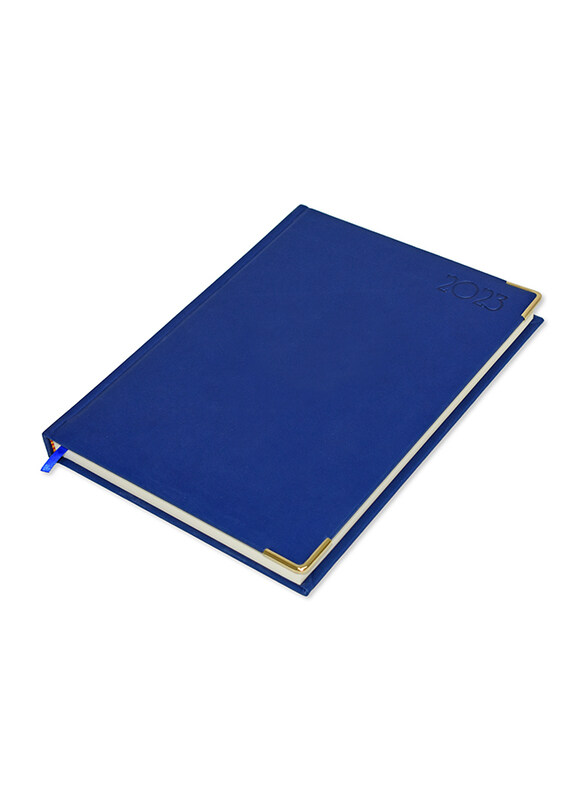 

FIS Executive 2023 Italian PU Padded English Diary, 384 Sheets, 70 GSM, FSDI88EP23BL, Blue