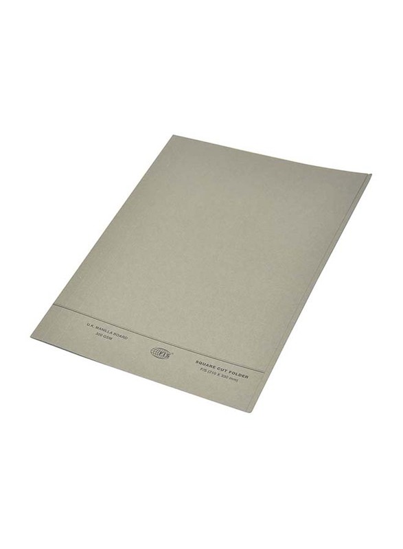 FIS 50-Piece O-Fastener Square Cut Folder Set, 320GSM, F/S Size, FSFF7GY, Grey