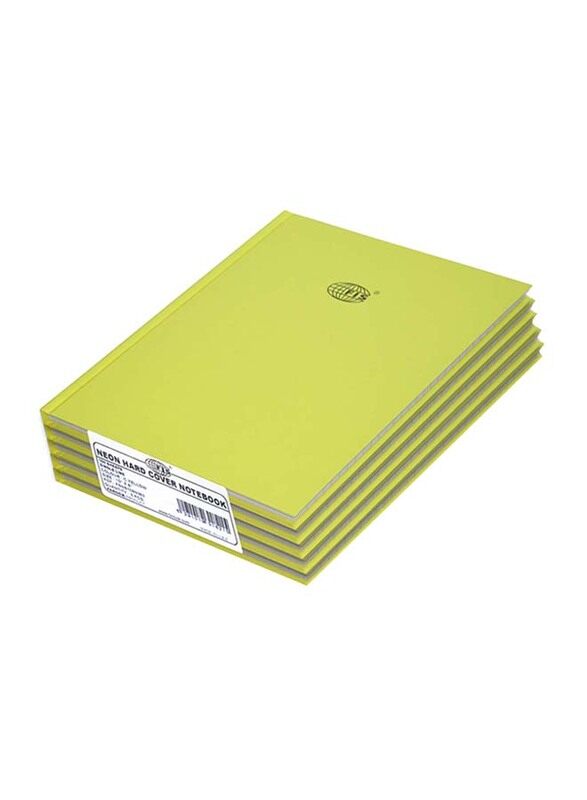 

FIS Neon Hardcover Notebook, 100 Sheets, 5 Piece, FSNB108N363, Cyber Yellow