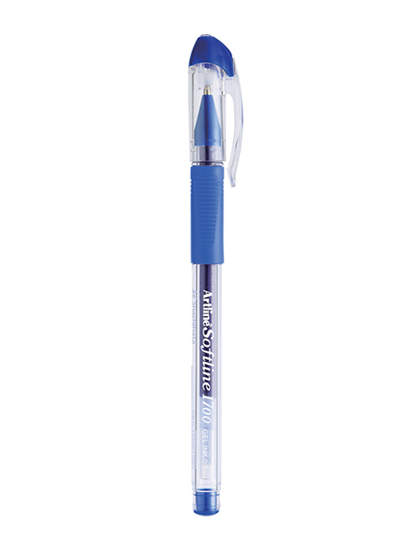 Artline 12-Piece Softline 1700 Gel Pen Set with Rubberised Soft Grip, ARBN1700BL, 0.7mm, Blue