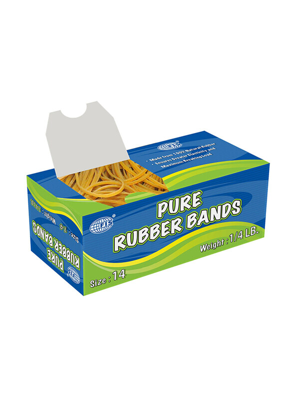 FIS Pure Rubber Bands, 1/4 LB - FSRB14, 14 Size, Yellow