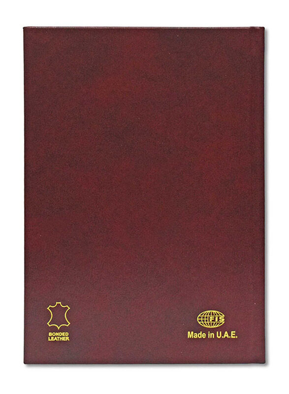 FIS Italian Ivory Paper Notebook with Golden Bonded Leather, 196 Pages, 70 GSM, A5 Size, FSNBHCA5GIVBL, Maroon