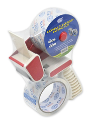FIS Bopp Packing Tape with Dispenser, 2 Inches x 50 Meters, 45 Micron, FSTA2X50M, 2 Rolls, Clear