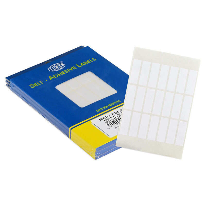 

FIS Office Labels, 13x40mm Sticker Size, 21 Labels Per Sheet, 20 Sheets Per Packet, Pack of 3, Color White - FSLA1340-3