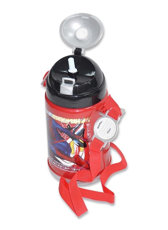 Spiderman Thermos Water Bottle for Boys, 540ml, TQWZS4AST514, Multicolour