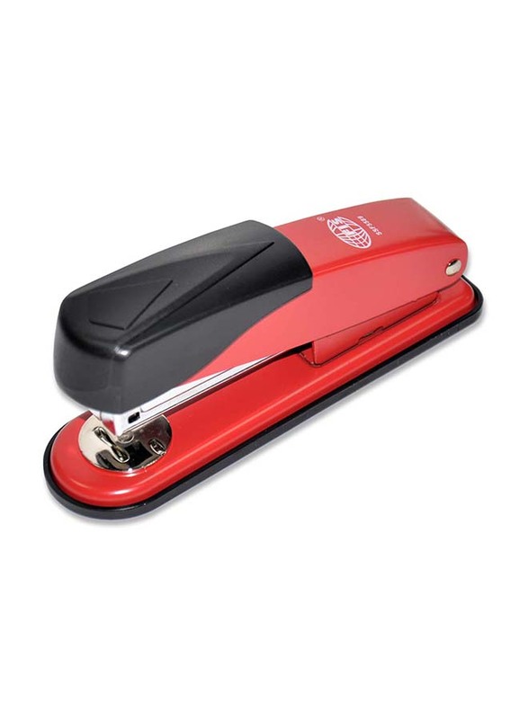 FIS FSSF5589 Medium Stapler with Non-Slip Rubber Base Pad, Red