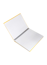 FIS 5-Piece Spiral Hard Cover Single Line Notebook Set, 5 x 100 Sheets, 9 x 7 inch, FSNBS97NA200, Gold