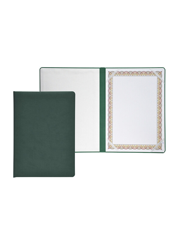 

FIS Italian PU Certificate Folders with A4 Certificate and Gift Box, FSCLCERTPUWGR, Green