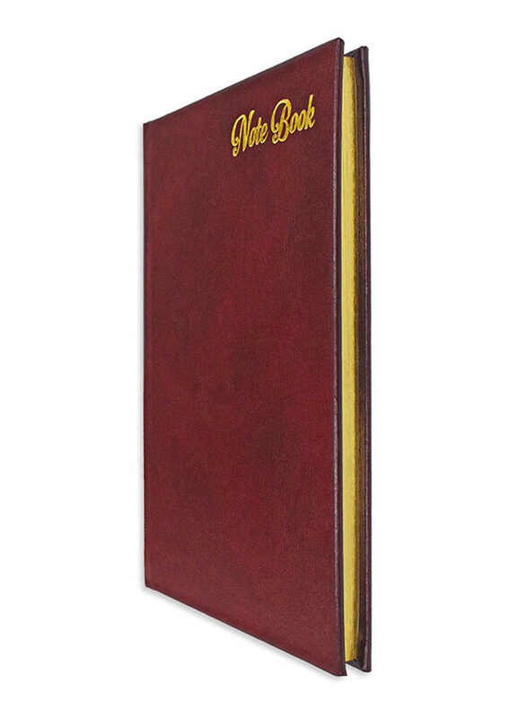 FIS Italian Ivory Paper Notebook with Golden Bonded Leather, 196 Pages, 70 GSM, A5 Size, FSNBHCA5GIVBL, Maroon