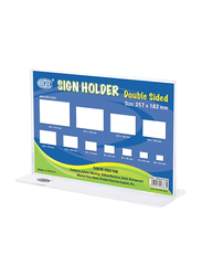 FIS Oblong Double Sided Sign Holder, 257 x 182mm, 4 Pieces, FSNA257X182-4, Clear