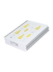 إف أي إس مجموعة دفاتر بخط واحد بغطاء صلب حلزوني ، 5 ​​× 100 ورقة ، مقاس A4 (إيه 4)، FSNBSA41907 ، أبيض / أصفر
