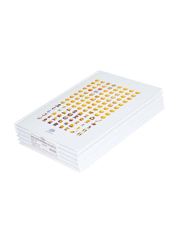 FIS Hard Cover Single Line Notebook Set, 5 x 100 Sheets, A4 Size, FSNBA419-04, Multicolour