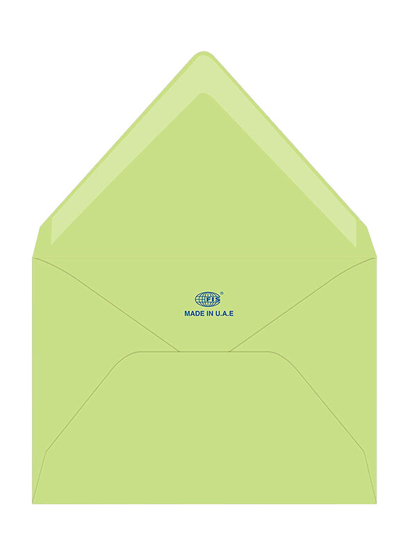 FIS Laid Paper Envelopes Glued, 5.35 x 8 inch, 25 Pieces, Green