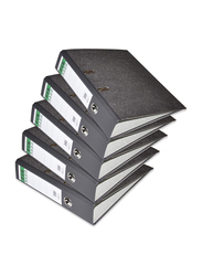 FIS Rado Box File with Fixed Mechanism, 8cm, 10 Piece, FSBF8RDA4FIX10, Black