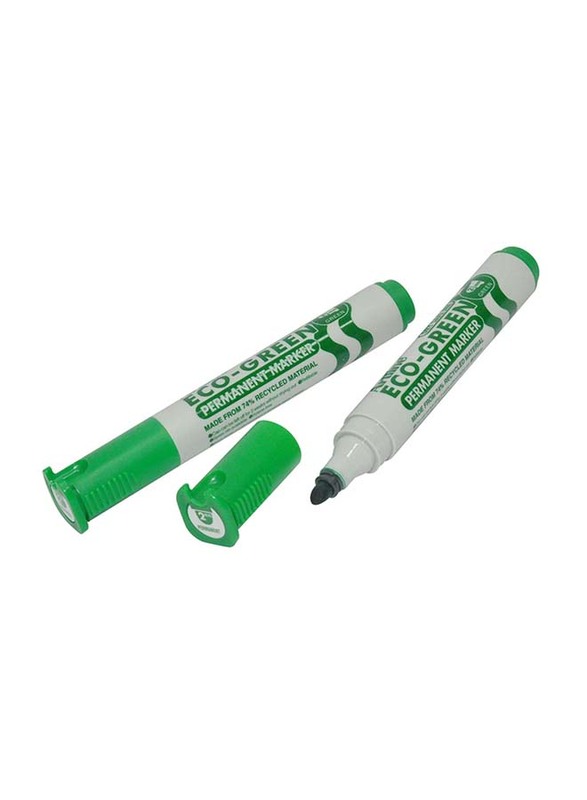 Artline 12-Piece Eco-Green Permanent Marker Set, 2.0mm, ARMKEK-177GR, Green