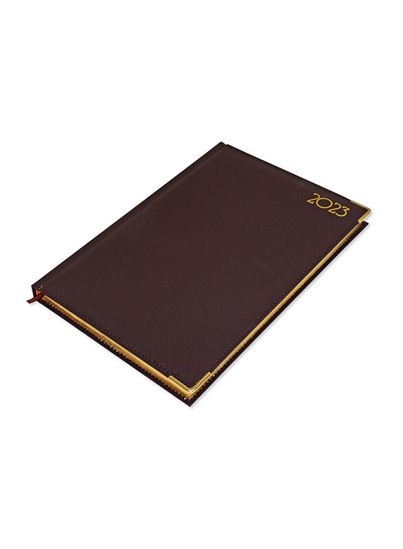 

FIS 2023 Golden English Diary, A4 Size, FSDI44EG23CH, Chocolate