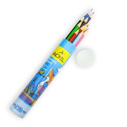 Adel Colour Pencil in Aluminium Tube Set, 12 Piece, ALCK-5003, Multicolour
