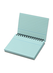 FIS Ruled Double Loop Spiral Binding Record Card, 5 x 3 Inch, 50 Sheets, 180 Gsm, FSIC53-180SPBL, Blue