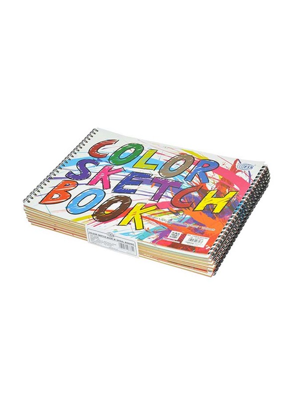FIS 12-Piece Sketch Book Set, 10 Sheets, 160GSM, A4 Size, FSSKSCA4101601, Multicolour