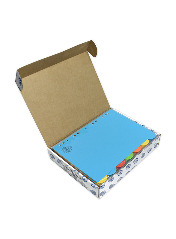 FIS Round Colour Card File Index Divider with 1-7 Division, 160 GSM, A4 Size, Multicolour